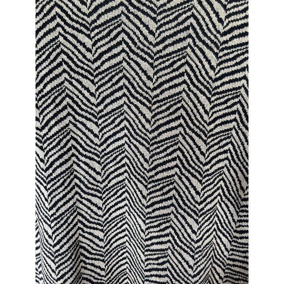 VTG 90s Joan Vass USA Cotton Chevron Sweater Dress Black /Beige Long Sleeve M/L - Picture 4 of 7